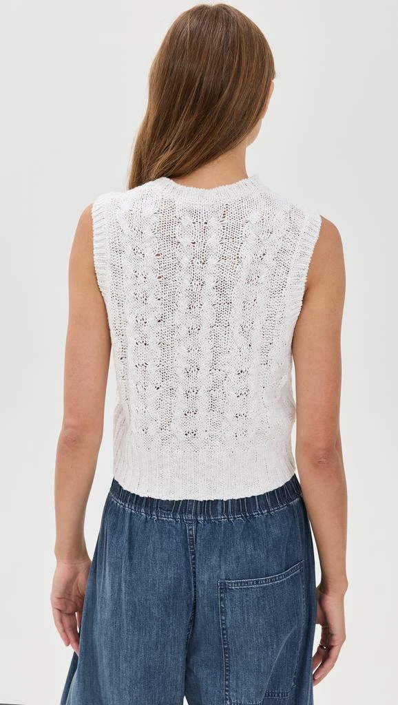James Perse Cotton Linen Chunk Cable Knit Vest 2