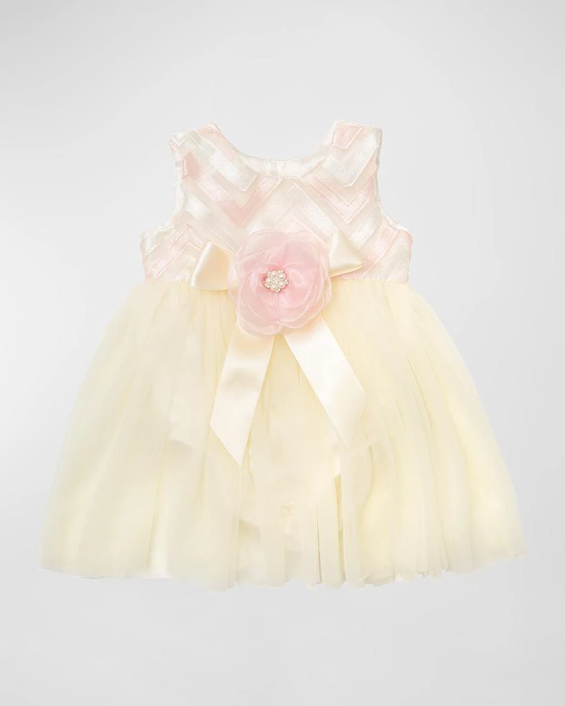 Haute Baby Girl's Zoe's Magic Rosette Bow Diaper Dress, Size 0M-24M 1