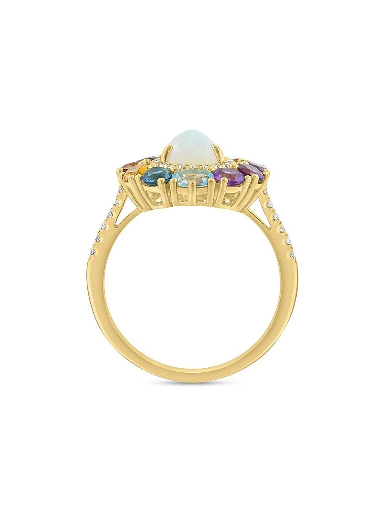 Saks Fifth Avenue Collection 14K Yellow Gold & Multi-Gemstone Halo Ring 4
