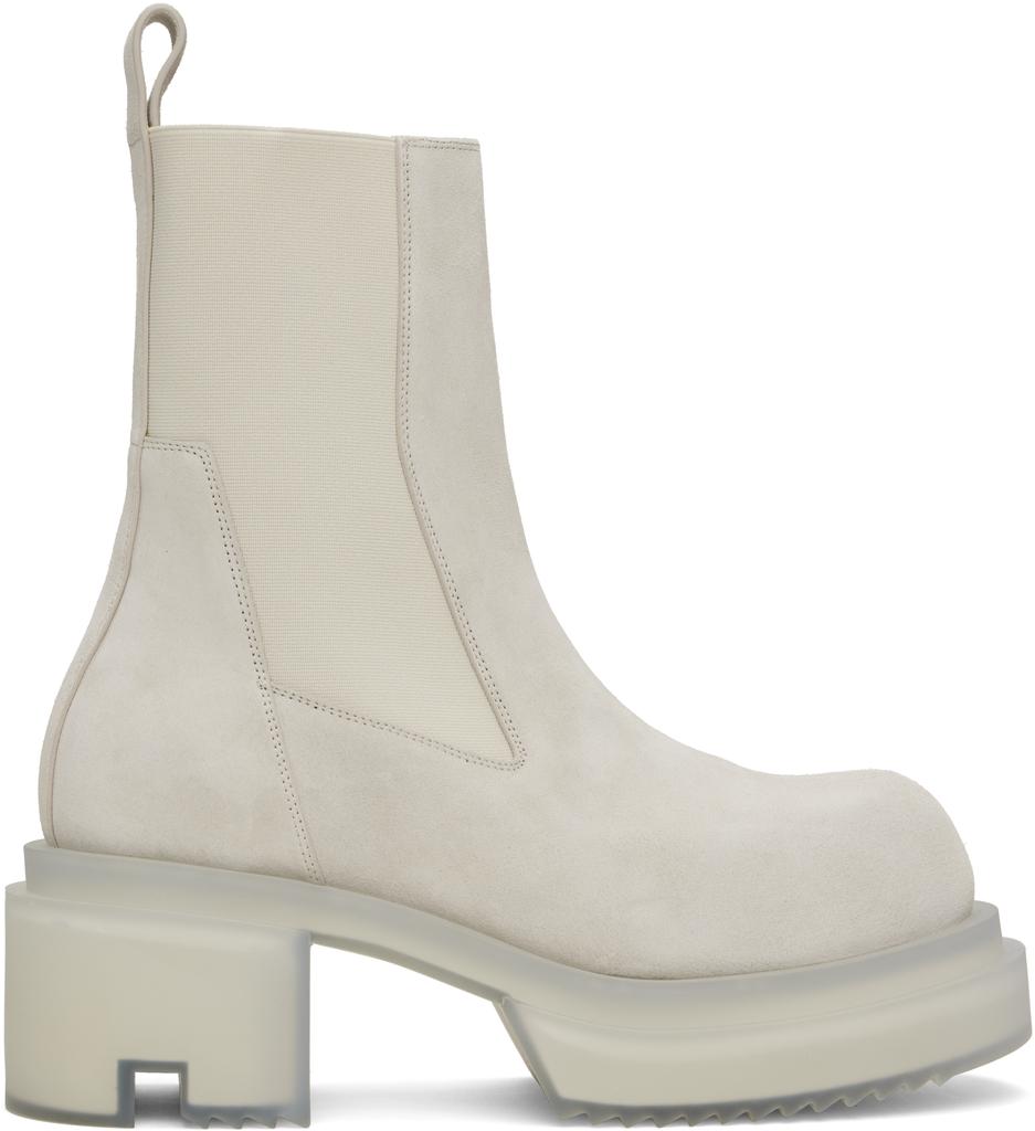 Rick Owens Gray Hollywood Beatle Bogun Chelsea Boots - Shoes