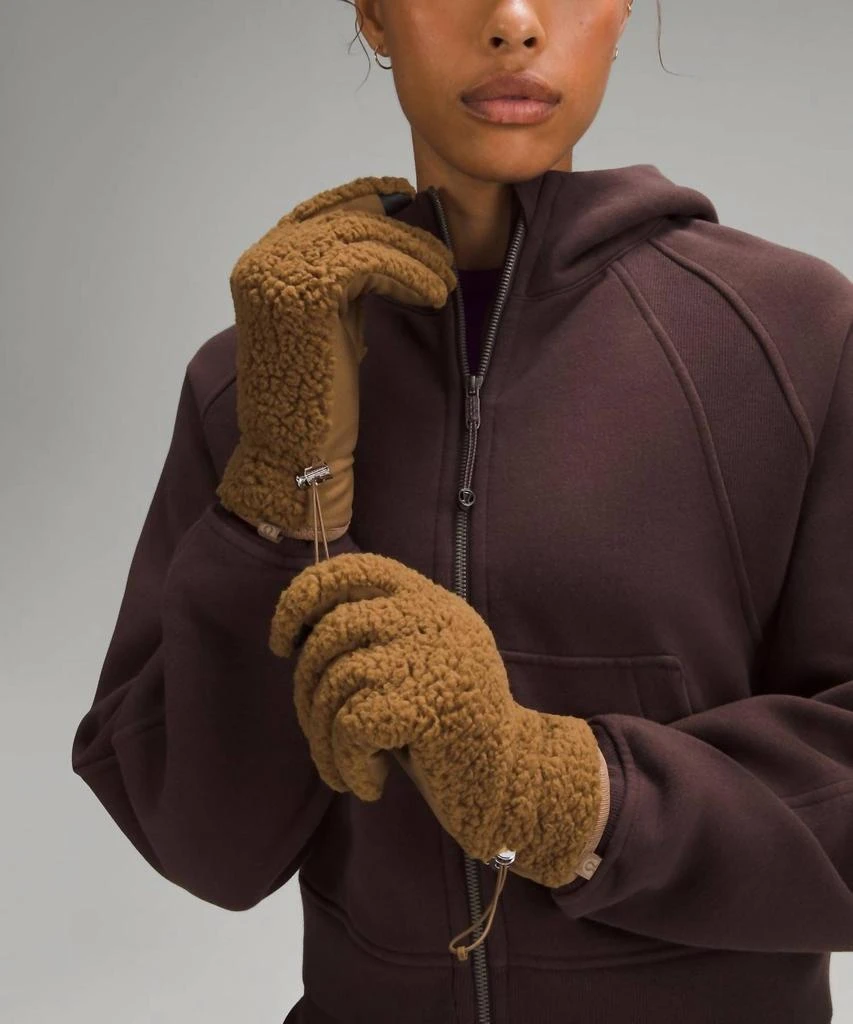 Lululemon Textured Fleece Gloves In Allspice 2