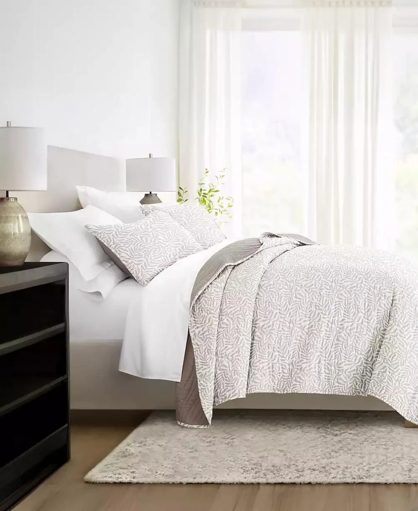 IENJOY HOME Tossed Ferns Reversible 3-Pc. Quilt Set 2