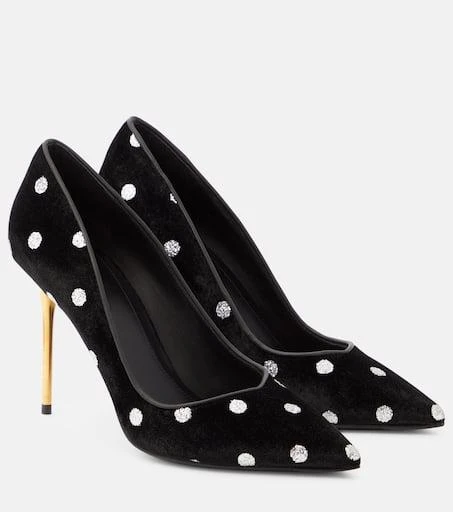 Balmain Ruby polka-dot velvet pumps 1