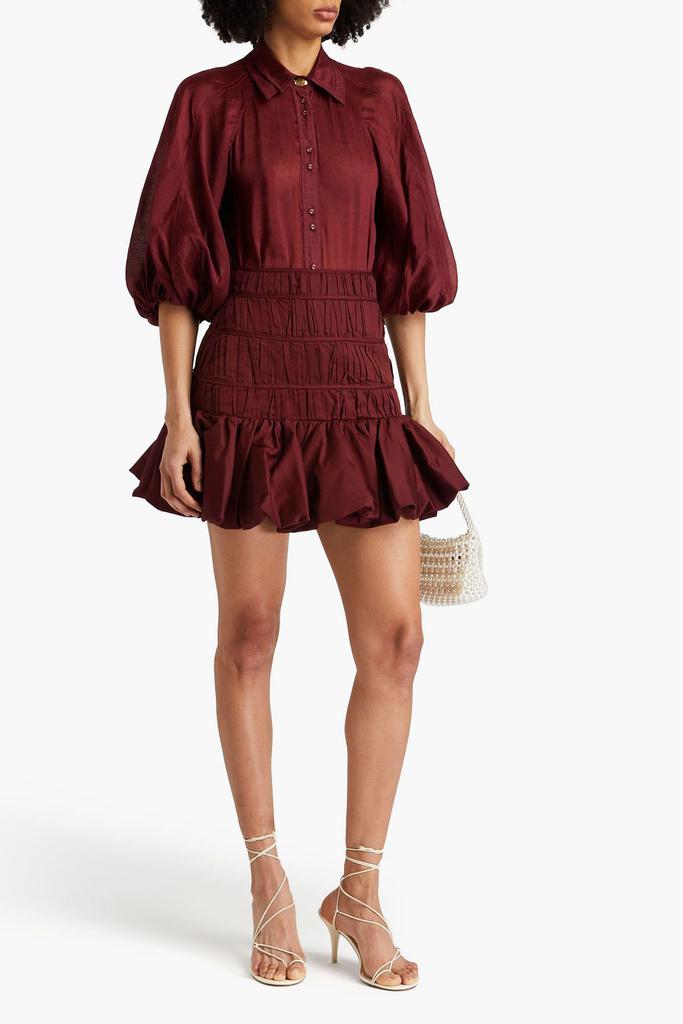 Aje La Vie plissé cotton-poplin mini skirt