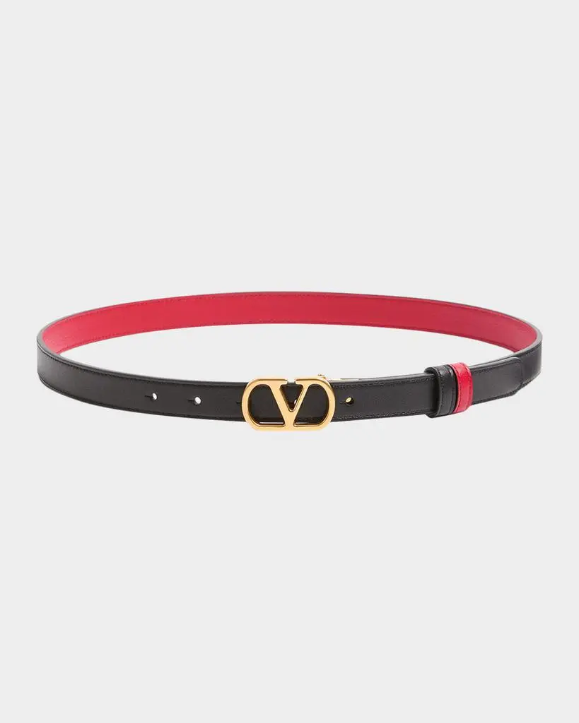 Valentino VLogo Signature Reversible Calfskin Belt, 30mm