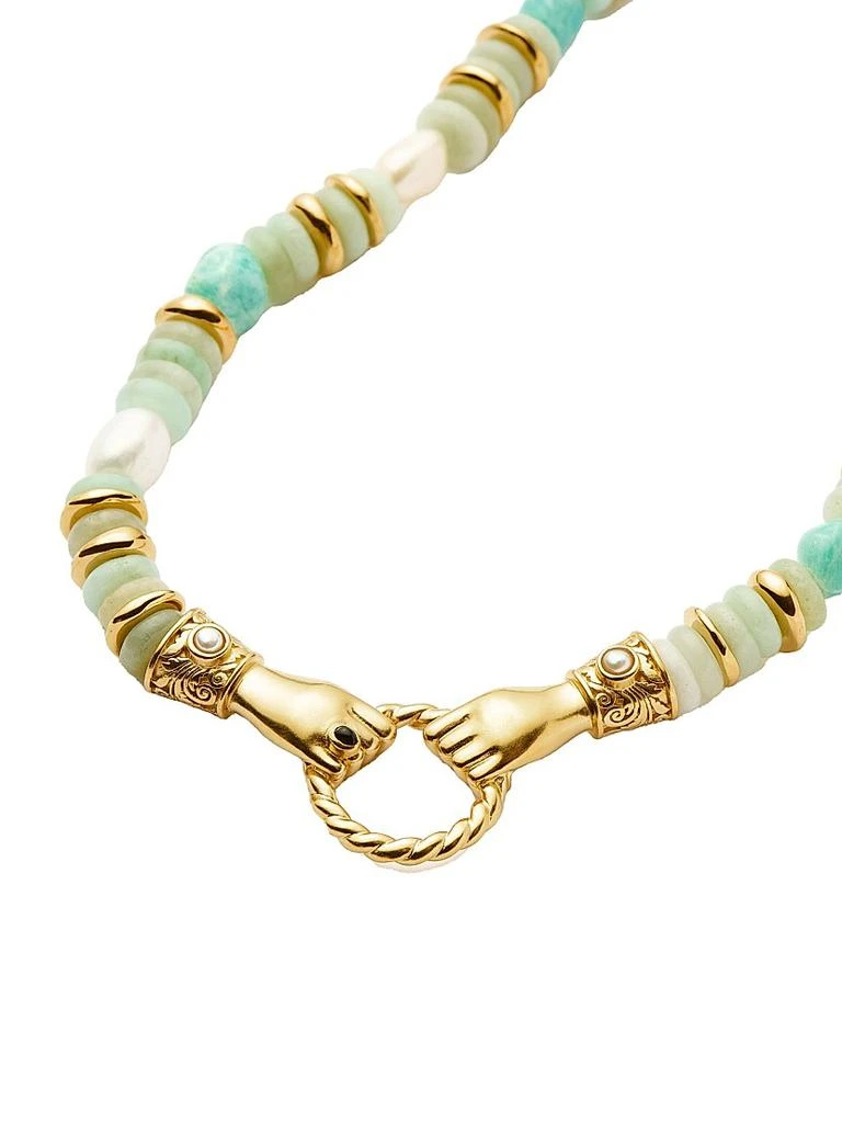 Missoma Harris Reed x Missoma In Good Hands 18K-Gold-Plated, Pearl & Black Onyx Necklace 7