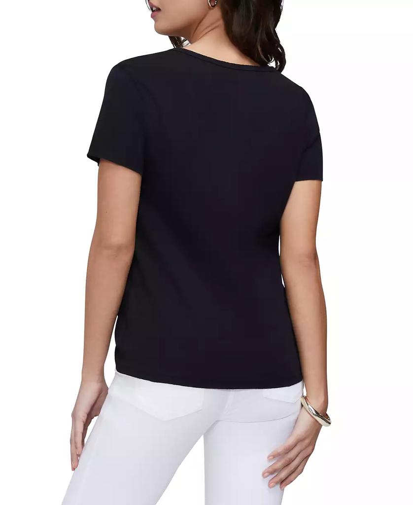 Three Dots Women's V-Neck Short Sleeve T-Shirt