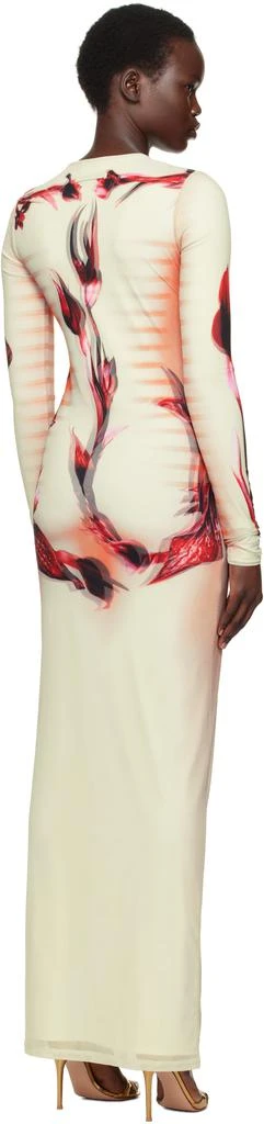Jean Paul Gaultier Green & Pink 'The Flower Body Morphing Marinière' Maxi Dress 3