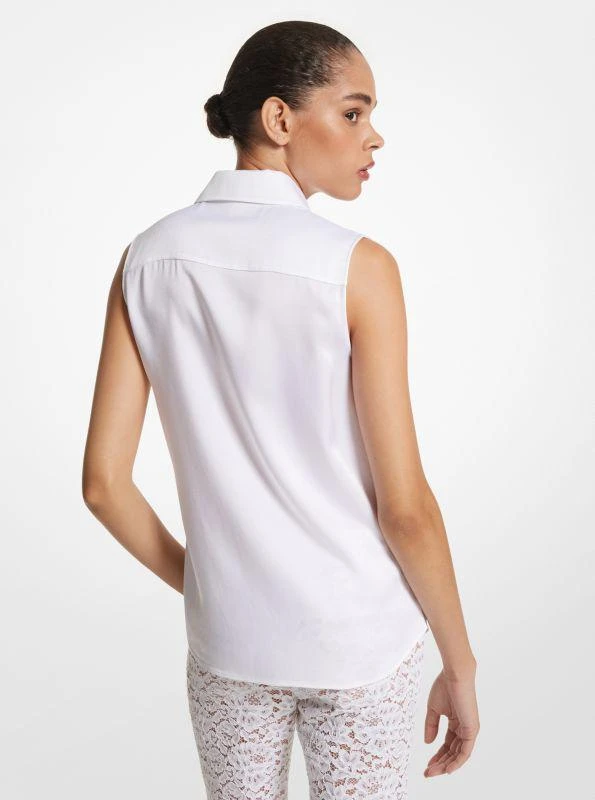 Michael Kors Hansen Charmeuse Sleeveless Shirt 2