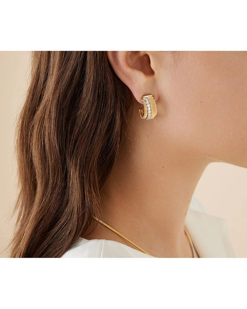 Marco Bicego 18K Yellow Gold Masai Diamond Huggie Hoop Earrings 2