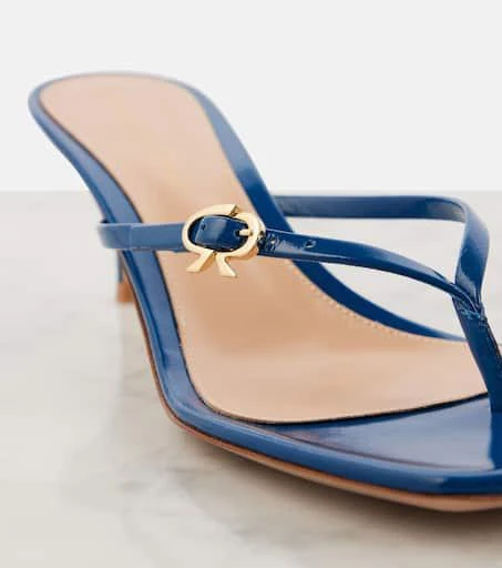 Gianvito Rossi Ribbon patent leather thong sandals 5