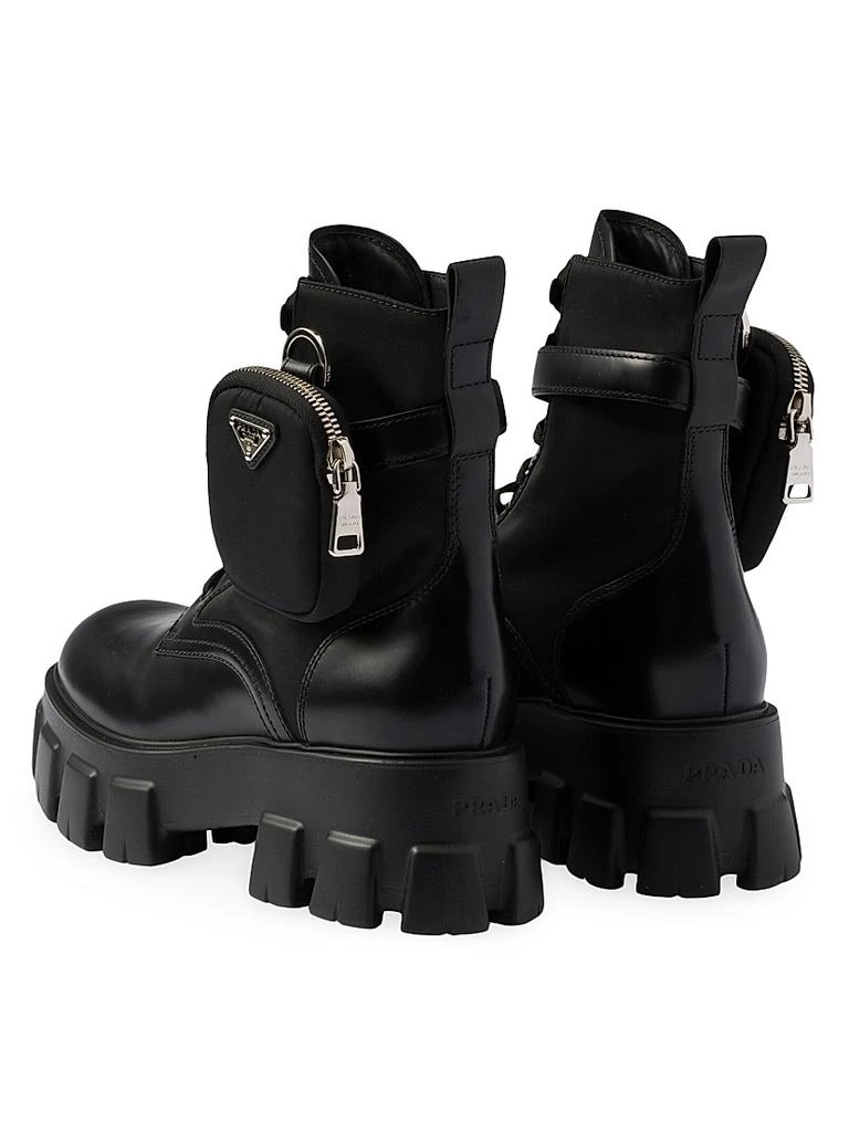Prada Monolith Leather and Re-Nylon Combat Boots 4