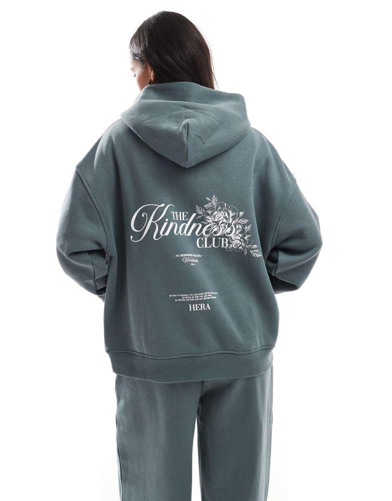 HERA Hera Womens kindness club hoodie in washed sage