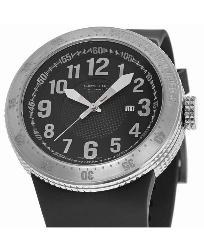 Hamilton Hamilton Khaki Base Jump Automatic Black Dial Titanium Rubber Strap Men's Watch H79715333 2
