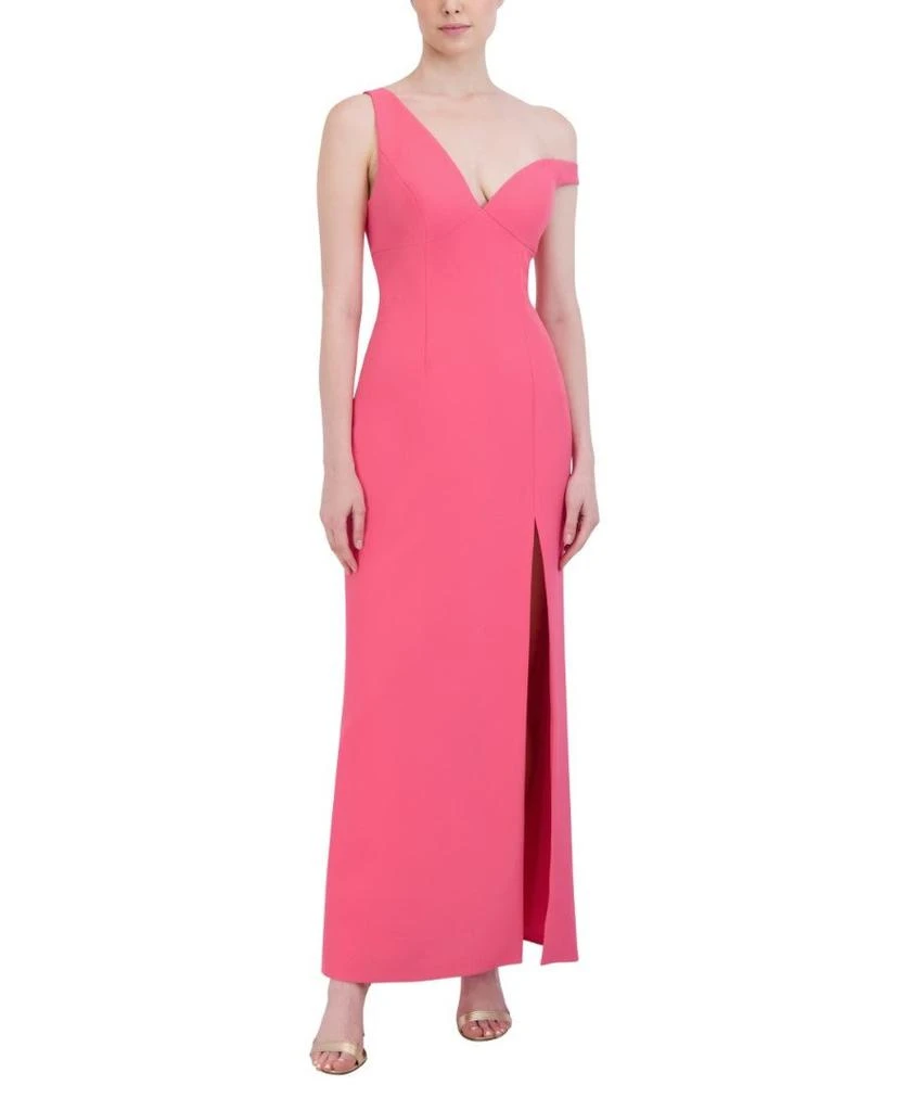 BCBG ASYMMETRICAL NECKLINE LONG DRESS WITH SLIT 1