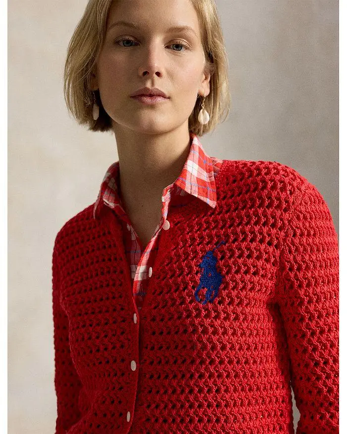 Ralph Lauren Big Pony Crochet Cardigan Sweater 4