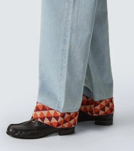 Valentino Jacquard-trimmed wide-leg jeans 5