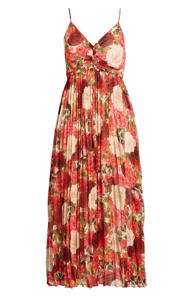 Moon River Floral Print Smocked Back Sundress 5