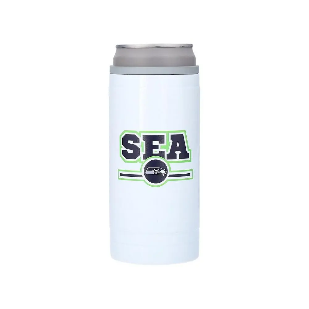 Logo Brands Seattle Seahawks 12 Oz Letterman Slim Can Cooler