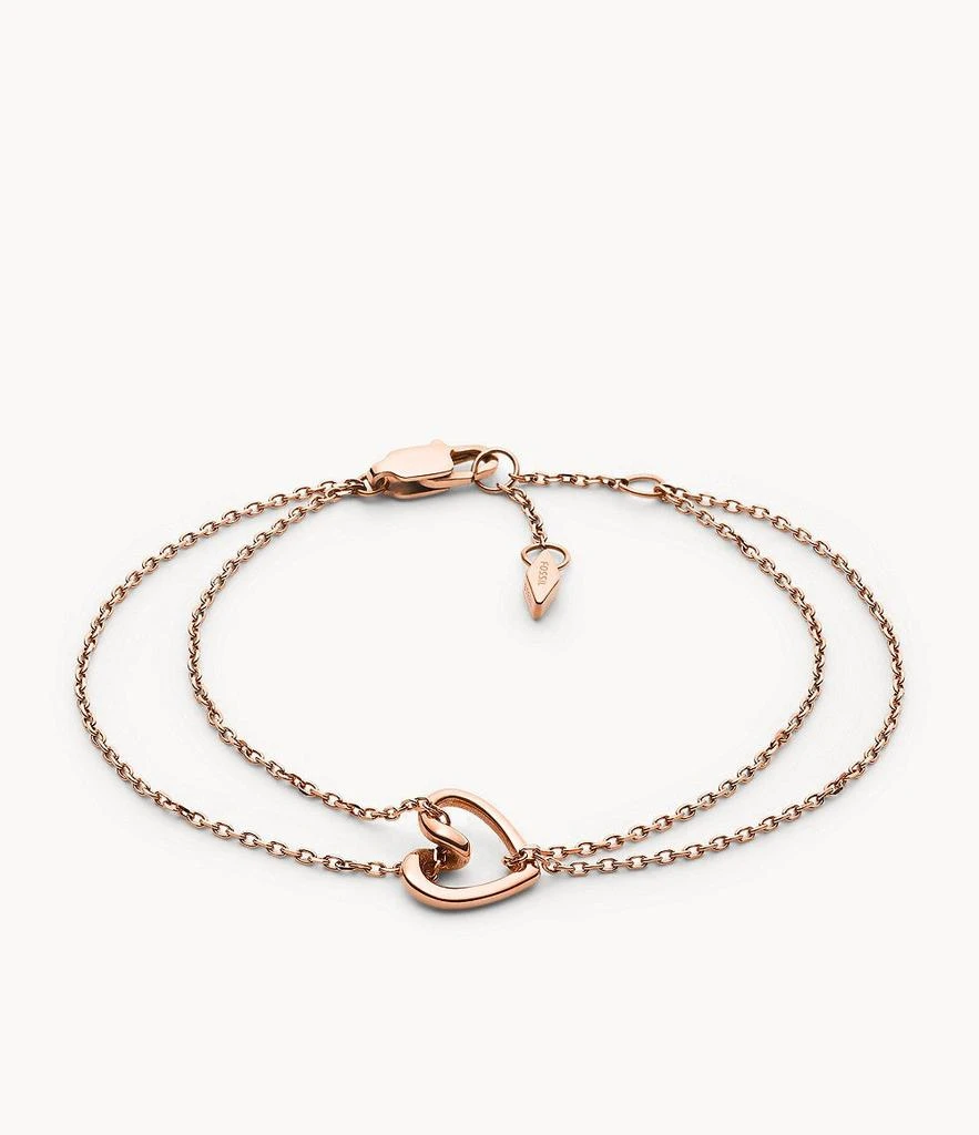 Fossil Women's Rose Gold Stainless Steel Chain Bracelet 1
