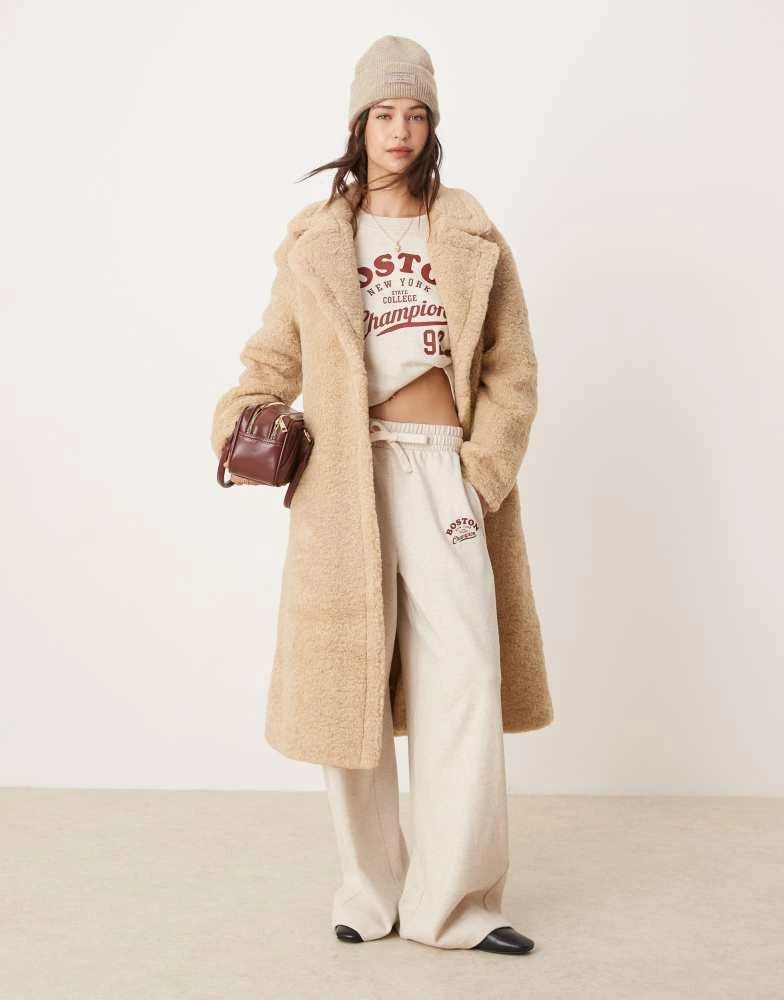 Glamorous Glamorous beige faux fur long coat 1