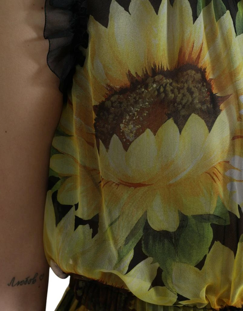 Dolce & Gabbana Elegant Sunflower Silk Maxi Women's Dress 5