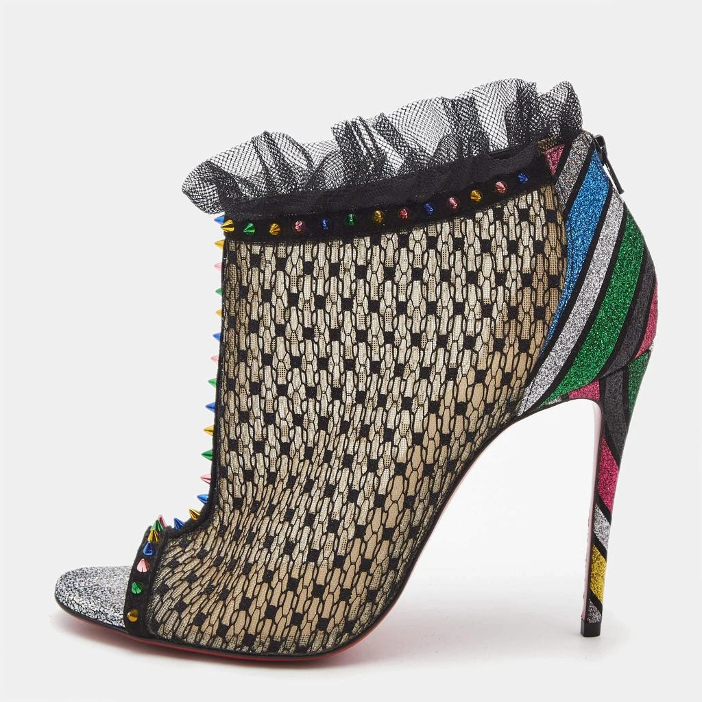 Christian Louboutin Christian Louboutin Multicolor Mesh and Lace Juliettra Ankle Boots Size 37 1