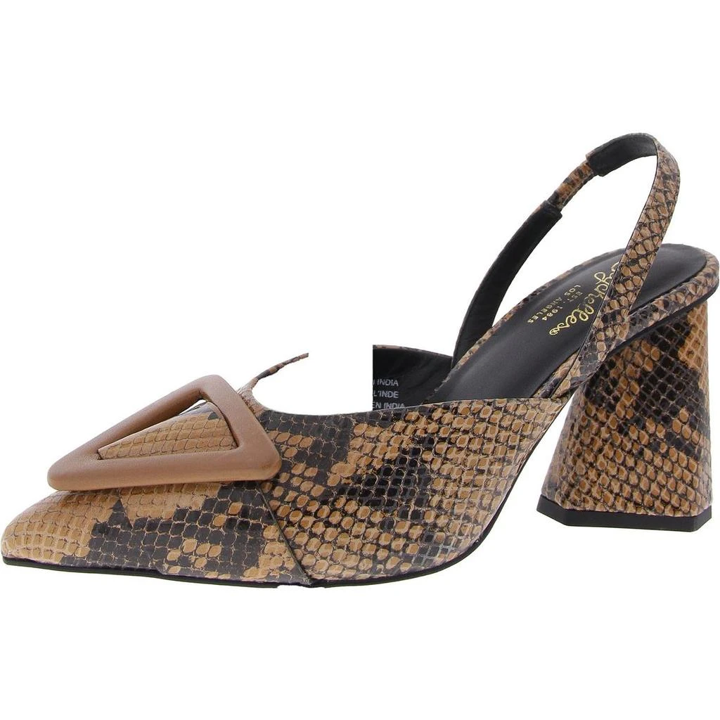 Seychelles Rumor Has It Womens Embellished Leather Slingback Heels 1