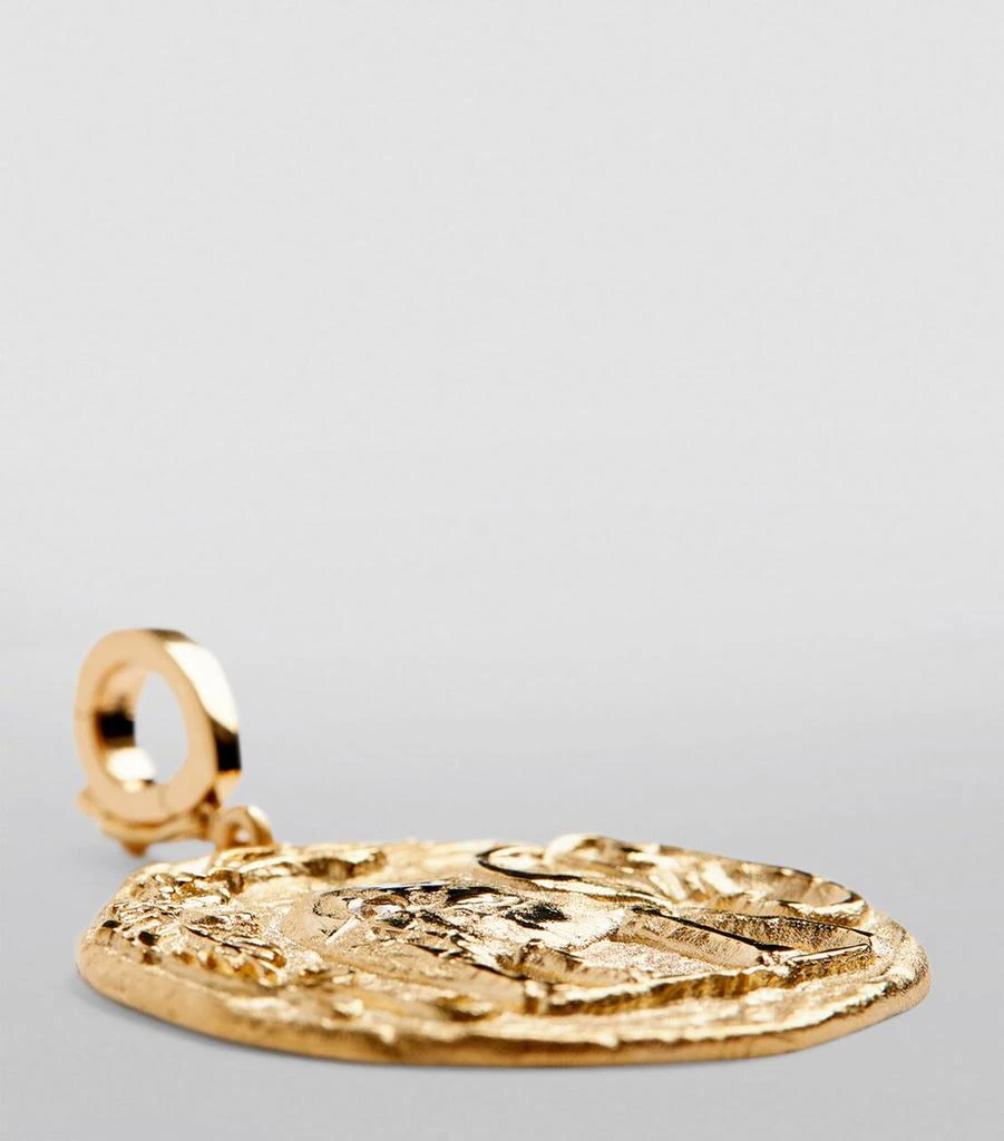 Azlee Large Yellow Gold and Diamond Elefante Coin Charm 5