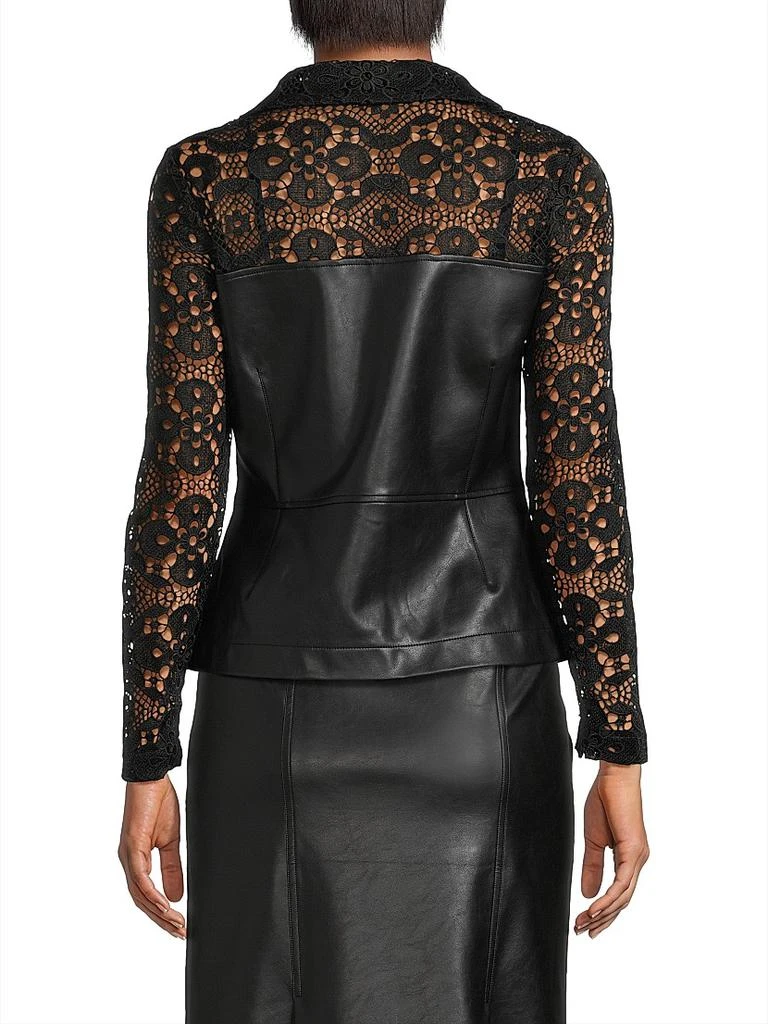 Misook Lace & Vegan Leather Corset Jacket 5