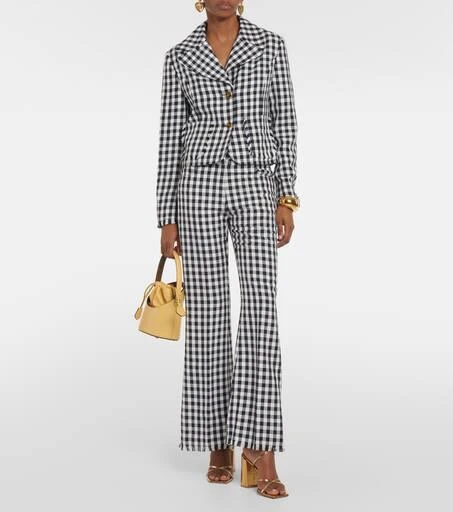 ETRO Gingham flared pants 2