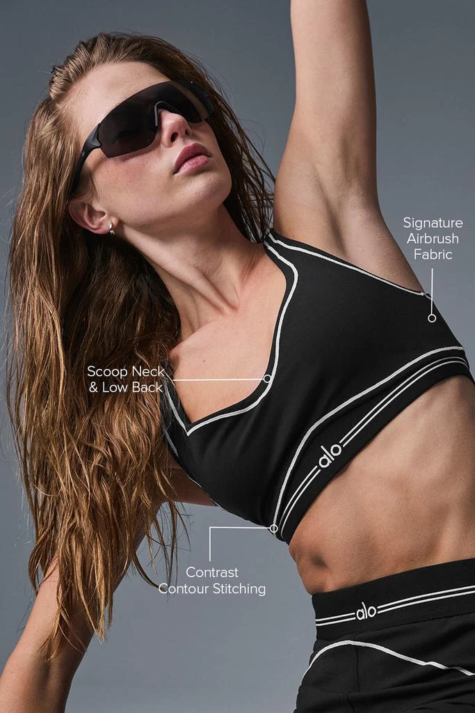 Alo Airbrush Heart Throb Bra - Winter Frost/White 2