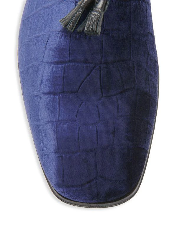 Tom Ford Bailey Crocodile-Embossed Velvet Loafers 4