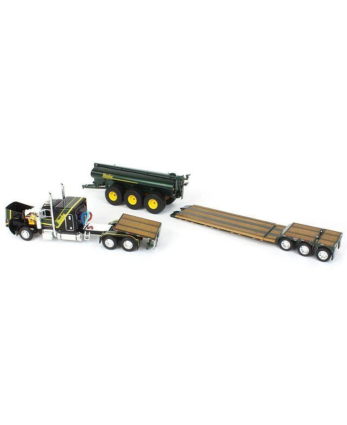 First Gear 1/64 Black Husky Peterbilt w/ Fontaine Renegade Lowboy & Husky Manure Spreader, DCP - 14 Years+ 7