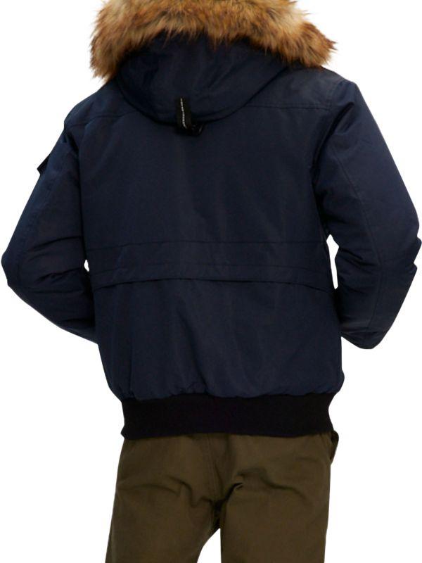 NOIZE Faux Fur Trim Bomber Jacket