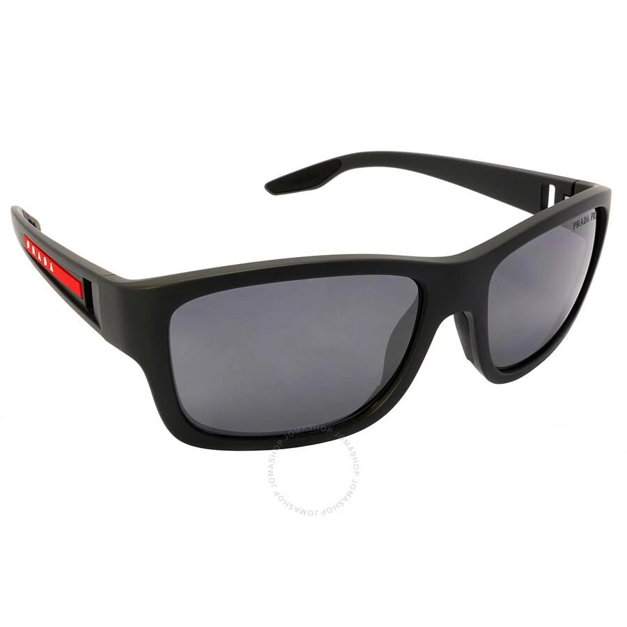 Prada Polarized Dark Grey Mirror Silver Rectangular Men's Sunglasses PS 01WS UFK07H 59 3