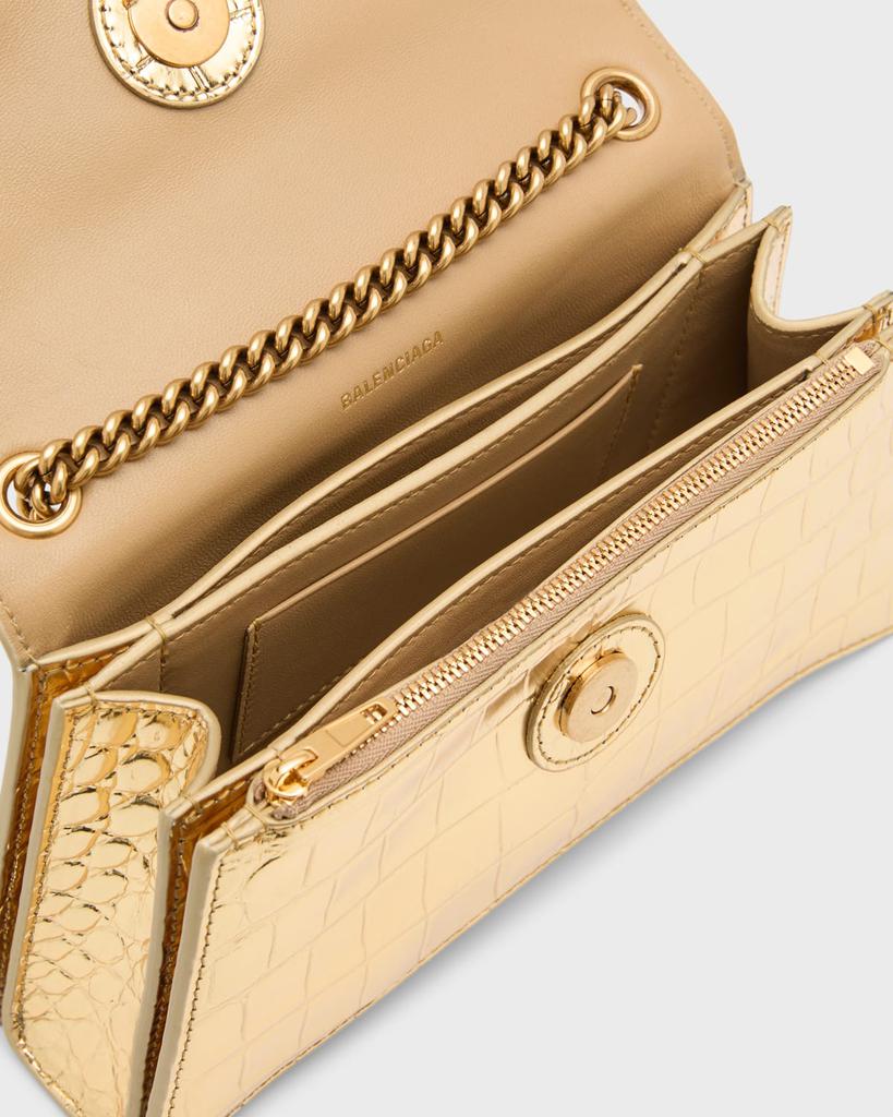 Balenciaga Crush XS Chain Bag Metallized Crocodile Embossed