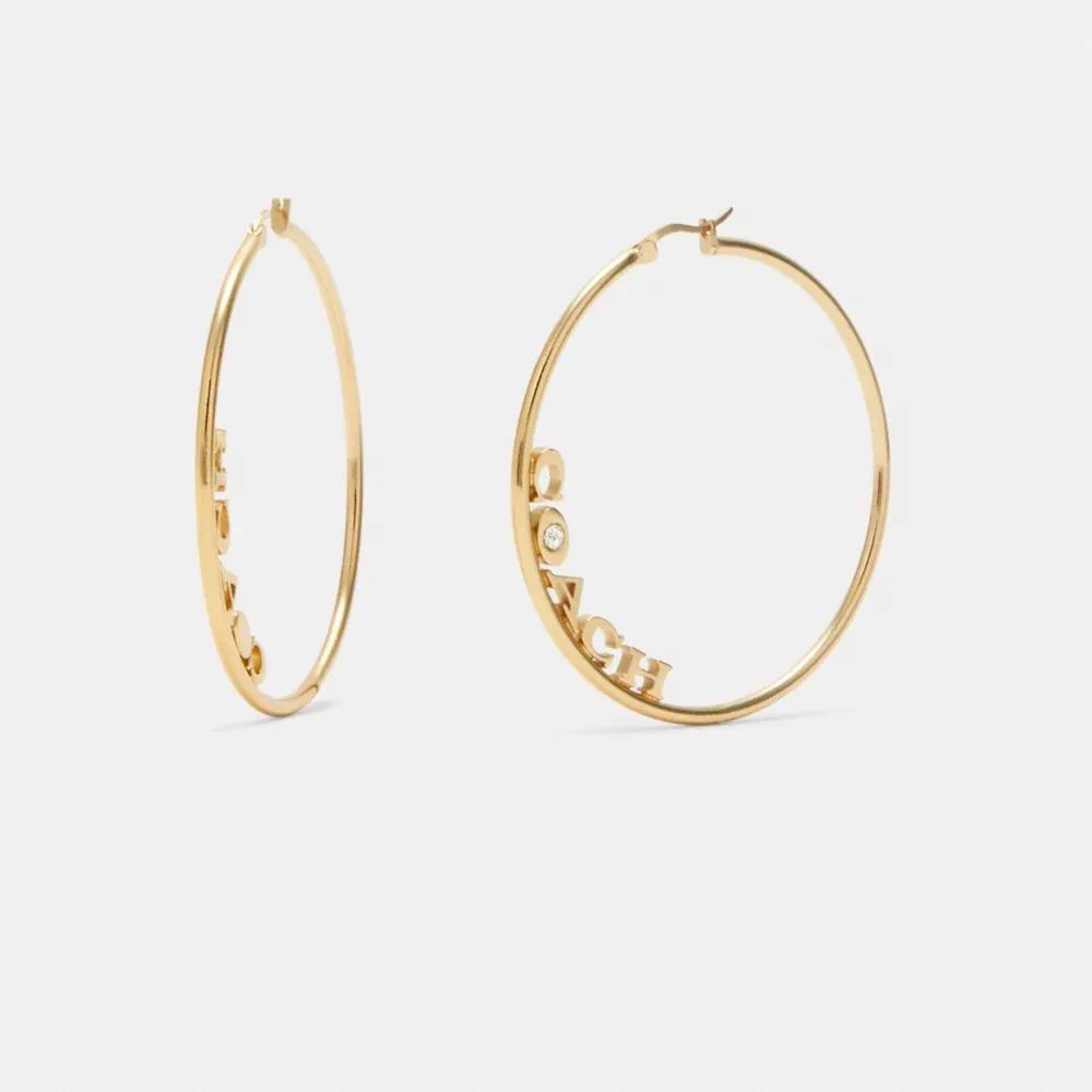 Coach Signature Large Hoop Earrings 1
