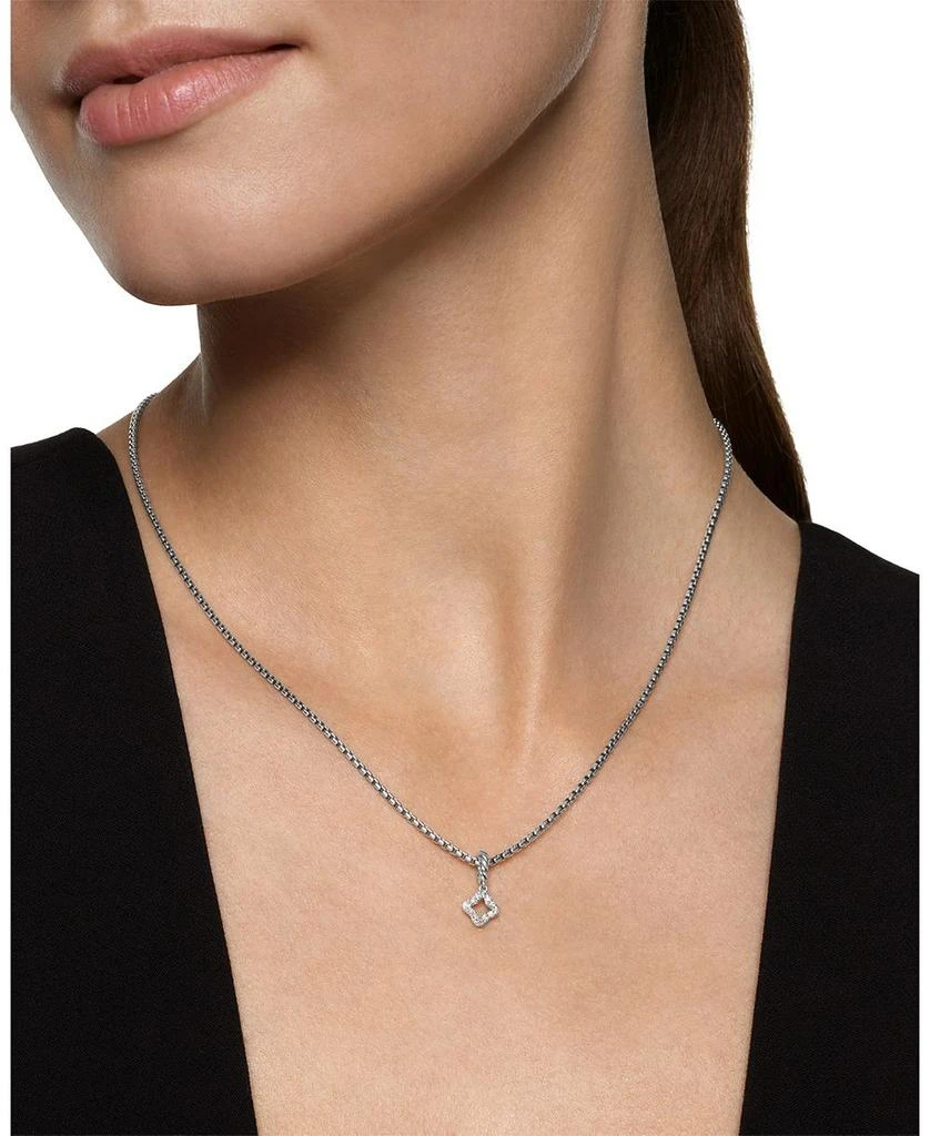 David Yurman Micro Pavé Quatrefoil Amulet in Sterling Silver with Diamonds, 7.4mm 3