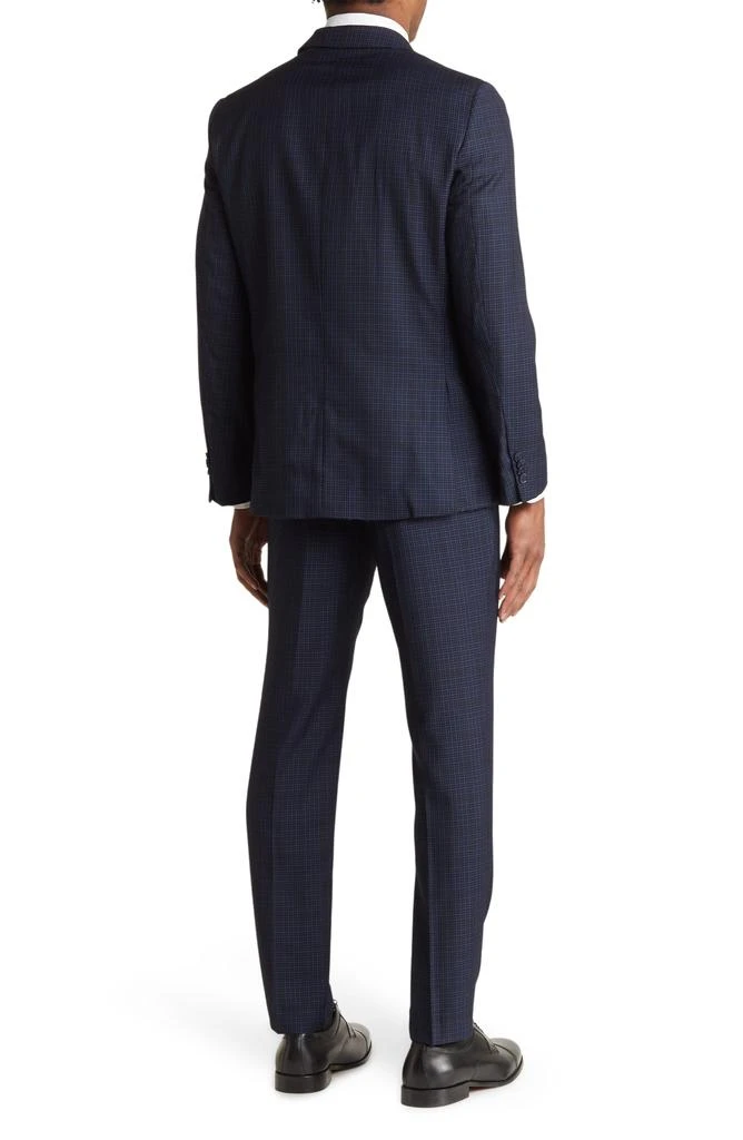 SAVILE ROW CO Hoxton Navy Grid Check Two-Button Notch Lapel Suit 2