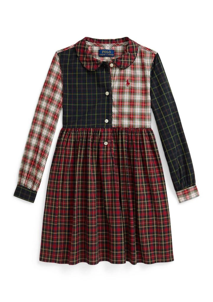 Ralph Lauren Girls 2-6x Plaid Cotton Poplin Shirtdress