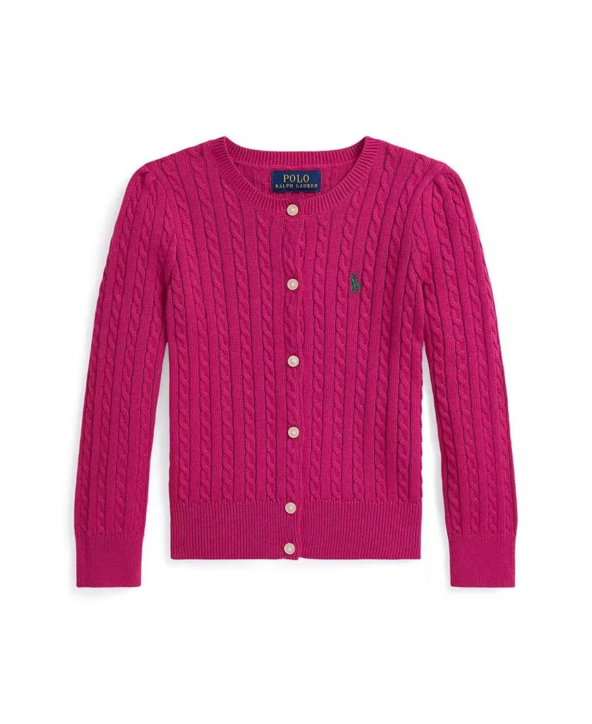 Ralph Lauren Girls 2T-6X Mini-Cable Cotton Cardigan 1