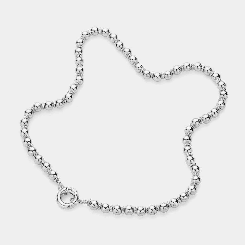 FASHNZFAB Metal Ball Chain Hinged Necklace 2