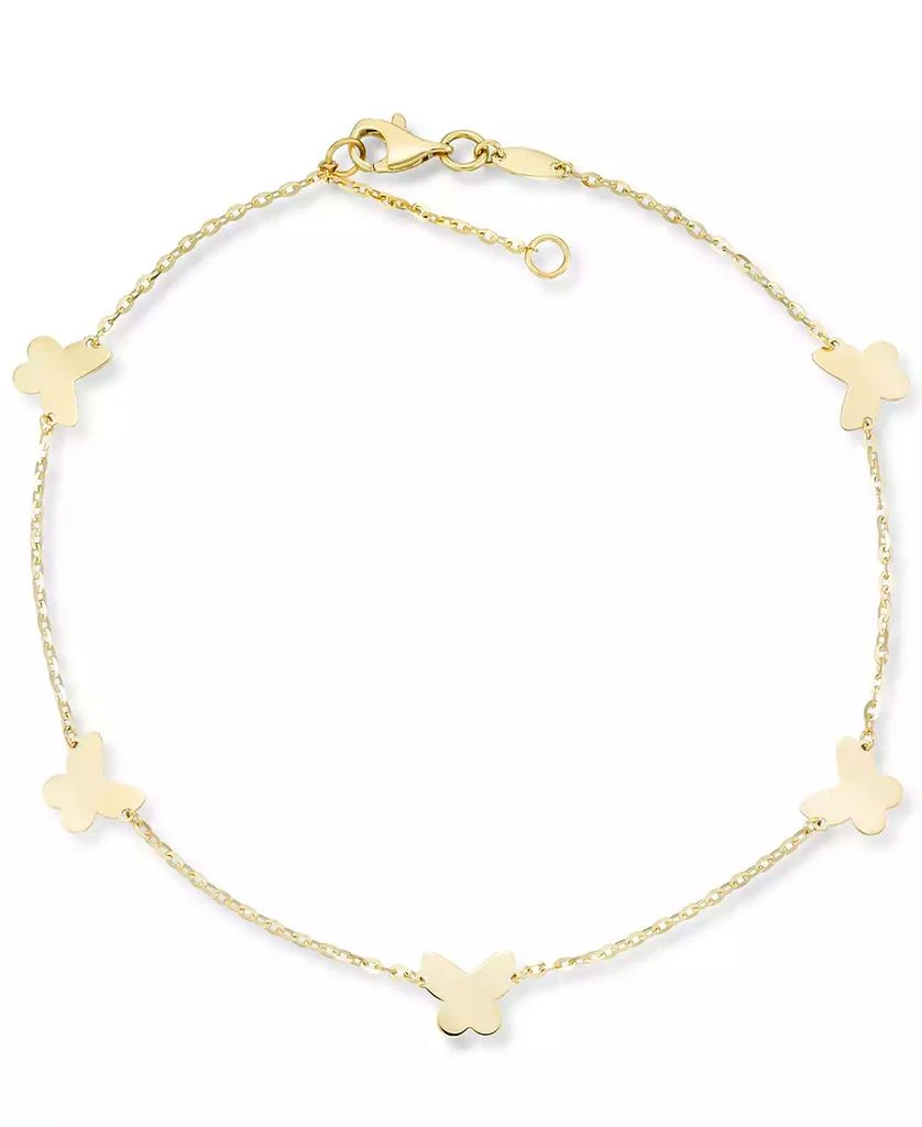 Macy
s Polished Butterfly Ankle Bracelet in 10k Gold