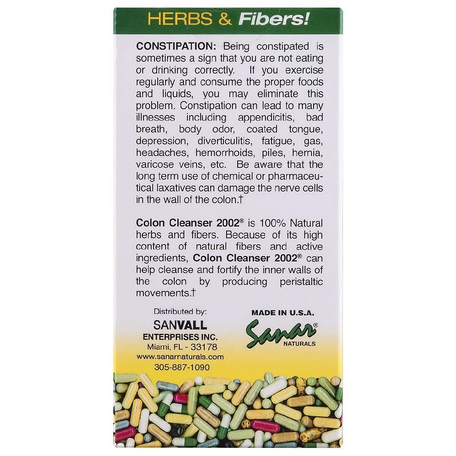 Sanar Naturals Colon Cleanser 2002 Dietary Supplement 450 mg Capsules 5