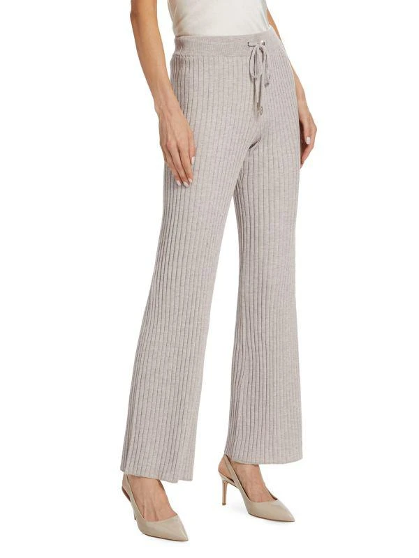 Stellae Dux Wide Rib-Knit Drawstring Pants 3