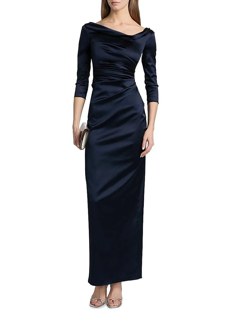 Talbot Runhof Satin Asymmetric Gathered Gown 3