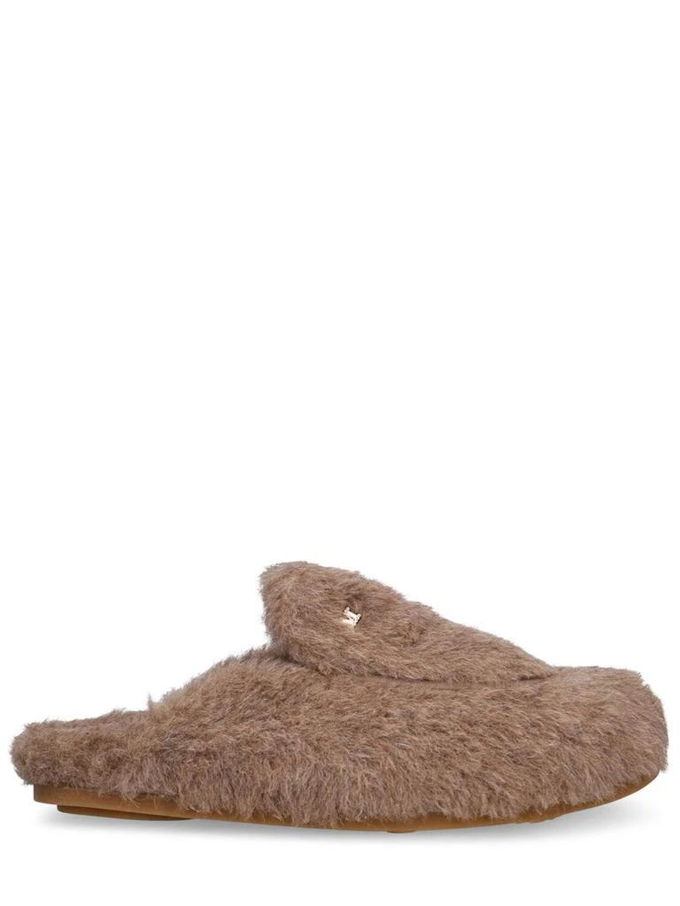 MAX MARA 10mm Teddy Cashmere & Silk Mules 1