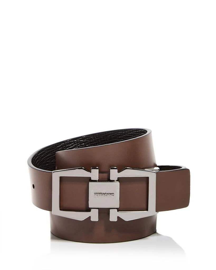 Salvatore Ferragamo Men's Double Gancini Reversible Leather Belt 2