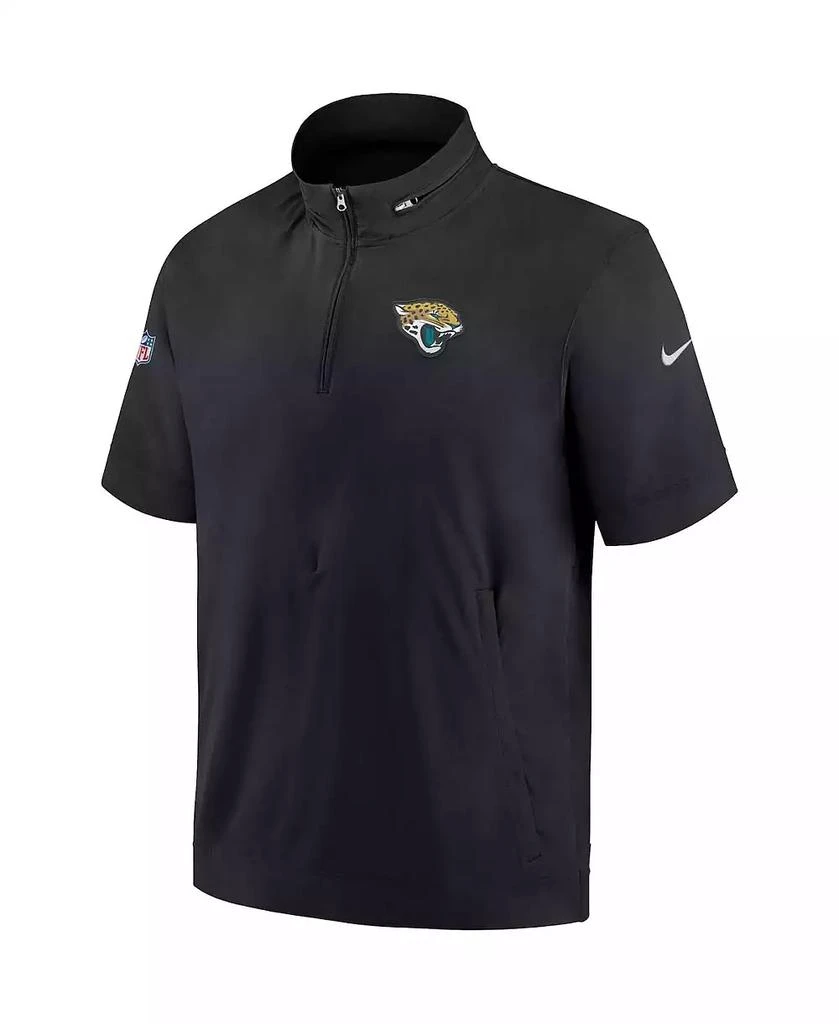 NIKE Men's Black Jacksonville Jaguars Sideline Coach Short Sleeve Hoodie Quarter-Zip Jacket 2